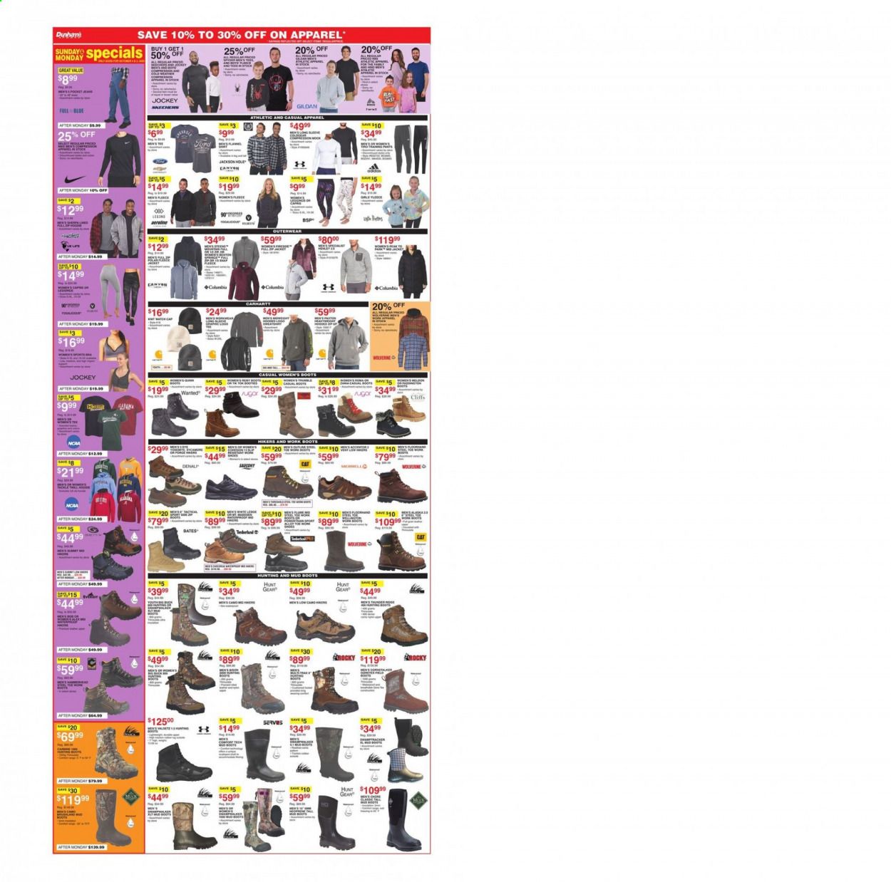 Dunham's Sports Weekly Ad Flyer October 3 to October 8