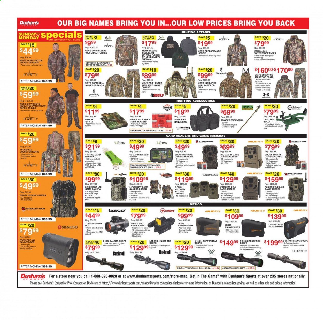 Dunham's Sports Weekly Ad Flyer October 3 to October 8