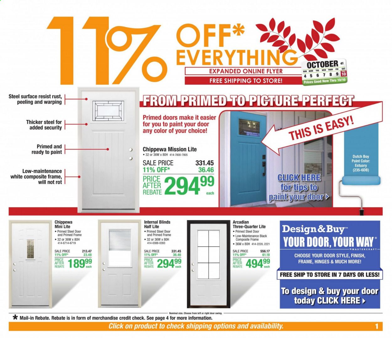 Menards Weekly Ad Flyer October 4 to October 10