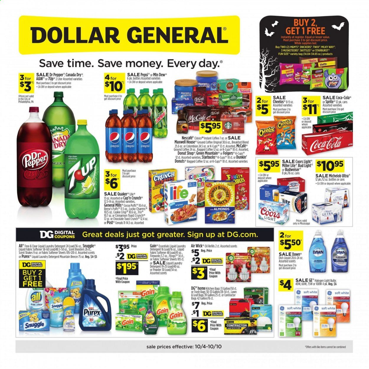 Dollar General (MS) Weekly Ad Flyer October 4 to October 10