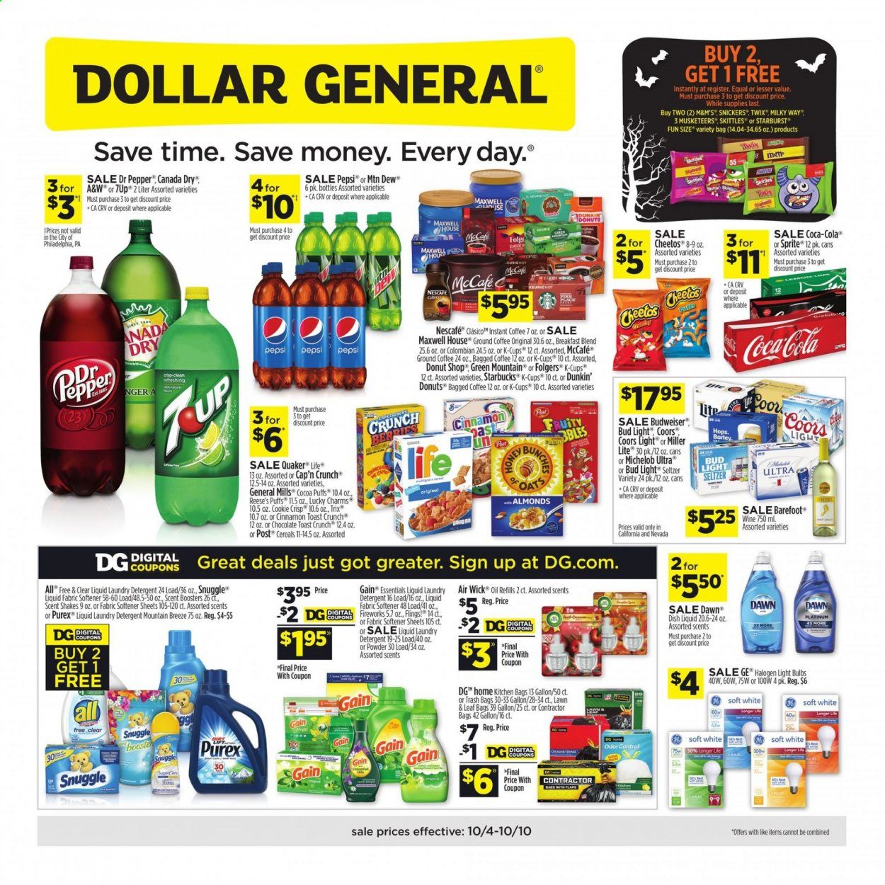 Dollar General (CA) Weekly Ad Flyer October 4 to October 10