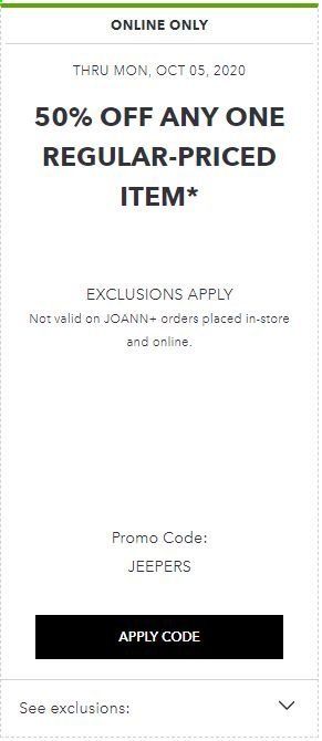 JOANN Weekly Ad Flyer October 4 to October 5