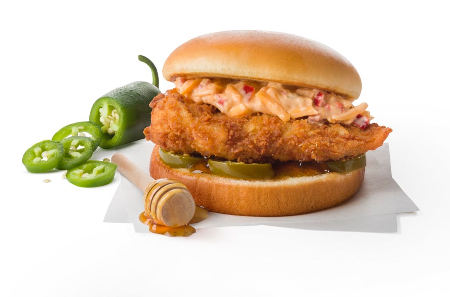 New Limited Release Honey Pepper Pimento Chicken Sandwich at Select Chick-fil-A Restaurants New Limited Release Honey Pepper Pimento Chicken Sandwich at Select Chick-fil-A Restaurants