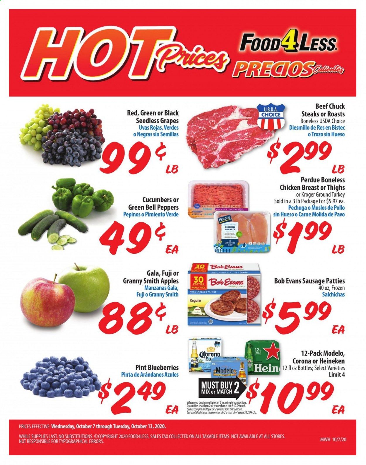Food 4 Less (IL) Weekly Ad Flyer October 7 to October 13