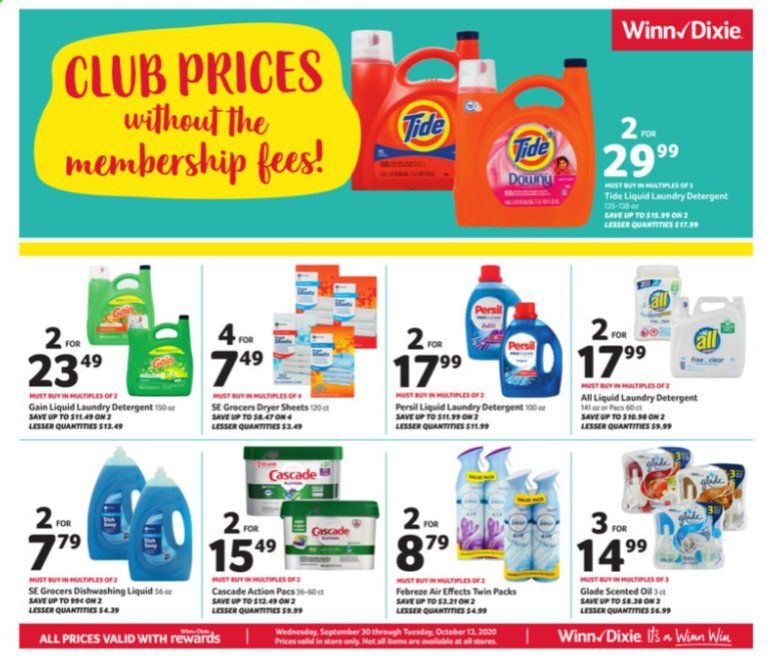 Winn Dixie Weekly Ad Flyer September 30 to October 13