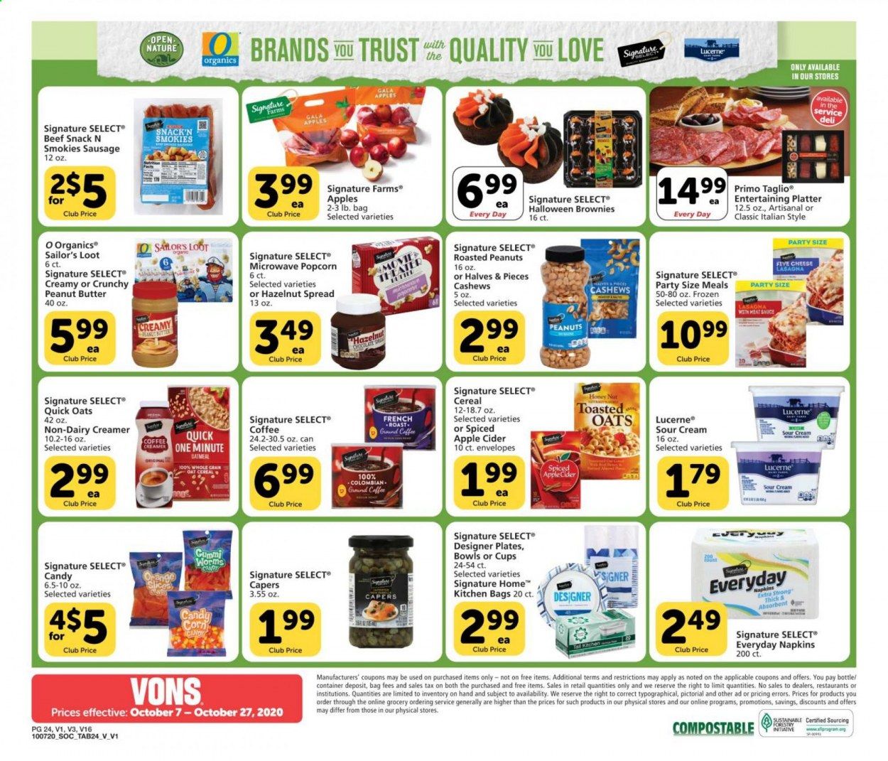 Vons Weekly Ad Flyer October 7 to October 27