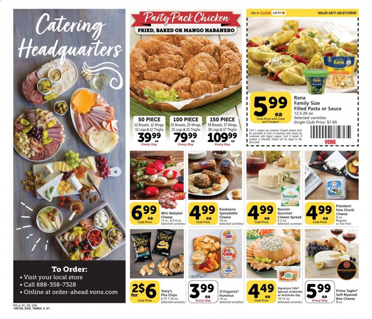 Vons Weekly Ad Flyer October 7 to October 27