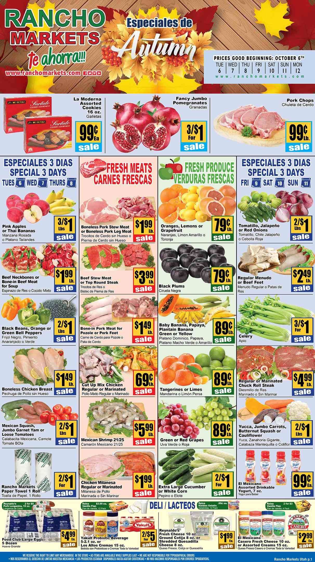 Rancho Markets Weekly Ad Flyer October 6 to October 12