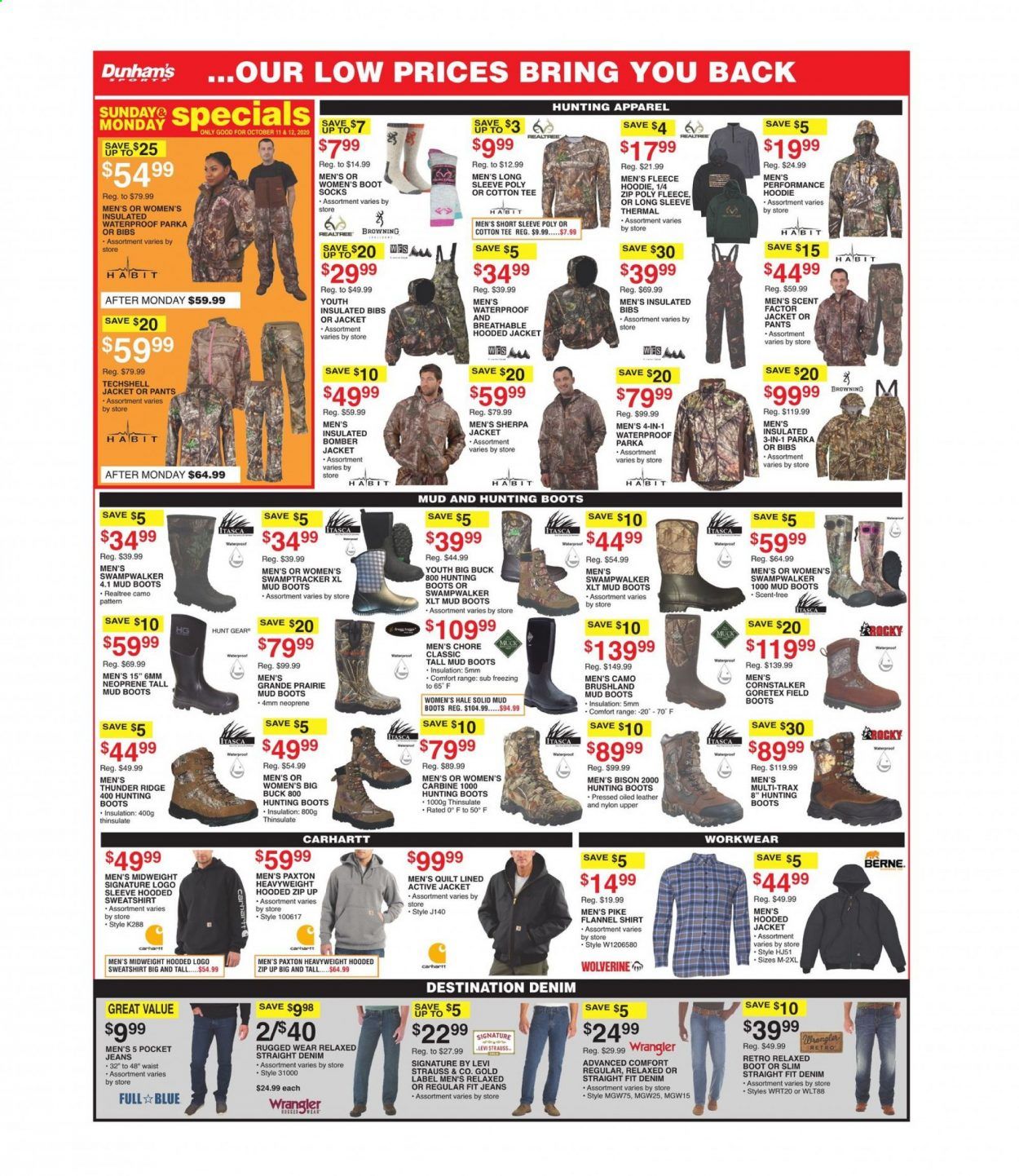 Dunham's Sports Weekly Ad Flyer October 10 to October 15