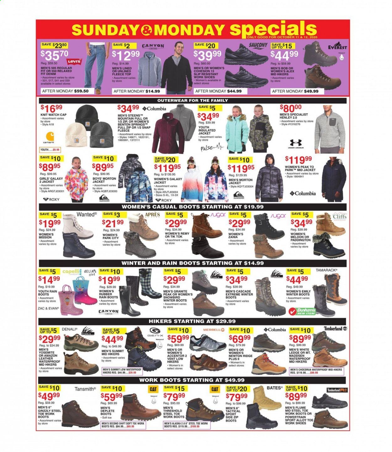 Dunham's Sports Weekly Ad Flyer October 10 to October 15