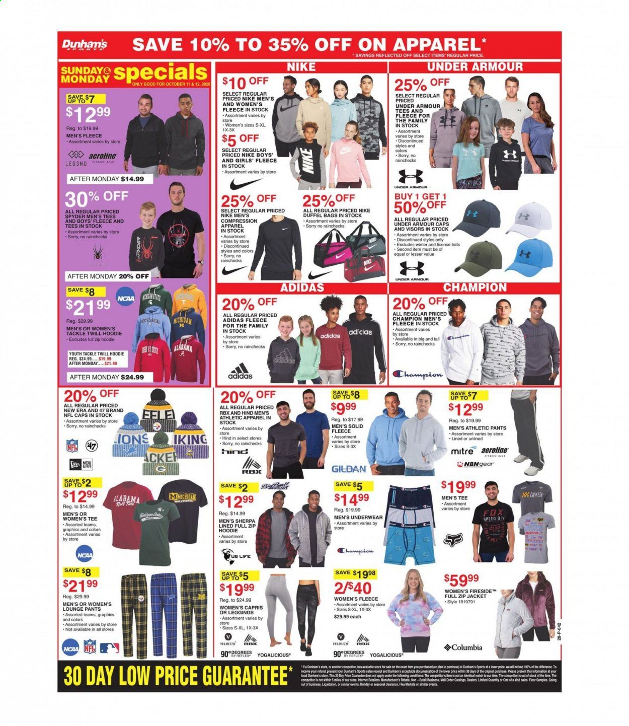 Dunham's Sports Weekly Ad Flyer October 10 to October 15