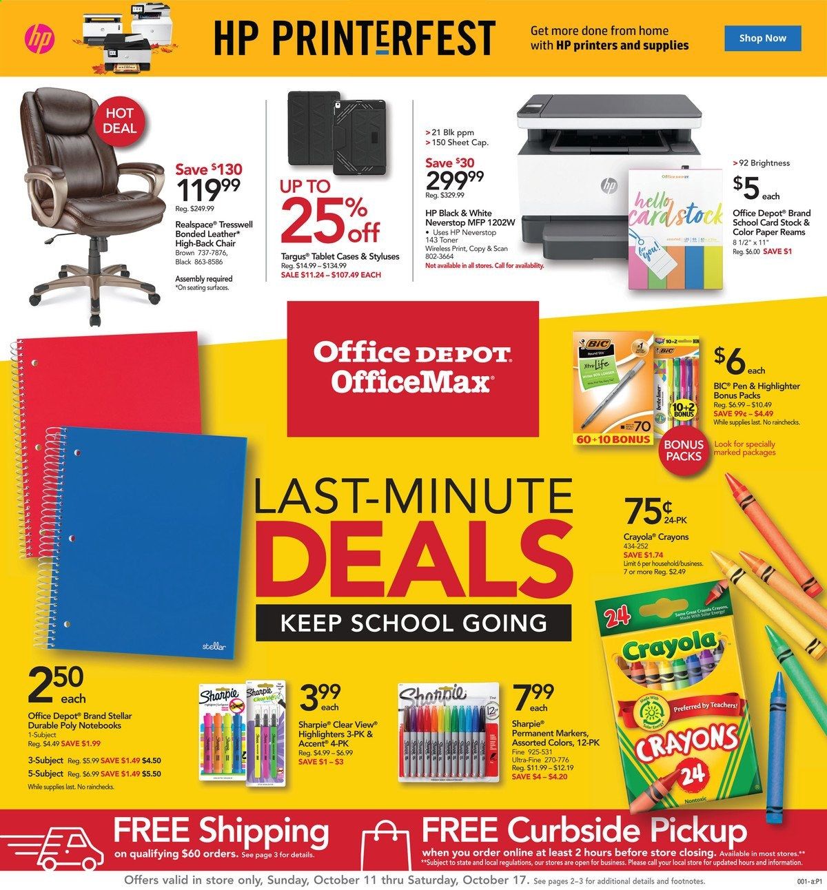 Office DEPOT Weekly Ad Flyer October 11 to October 17