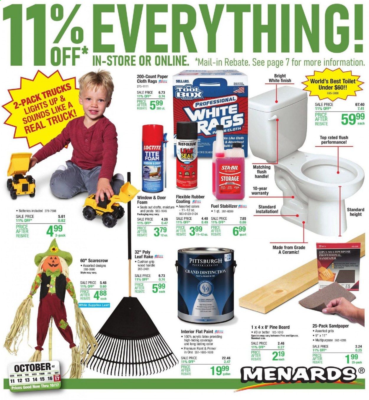Menards Weekly Ad Flyer October 11 to October 17