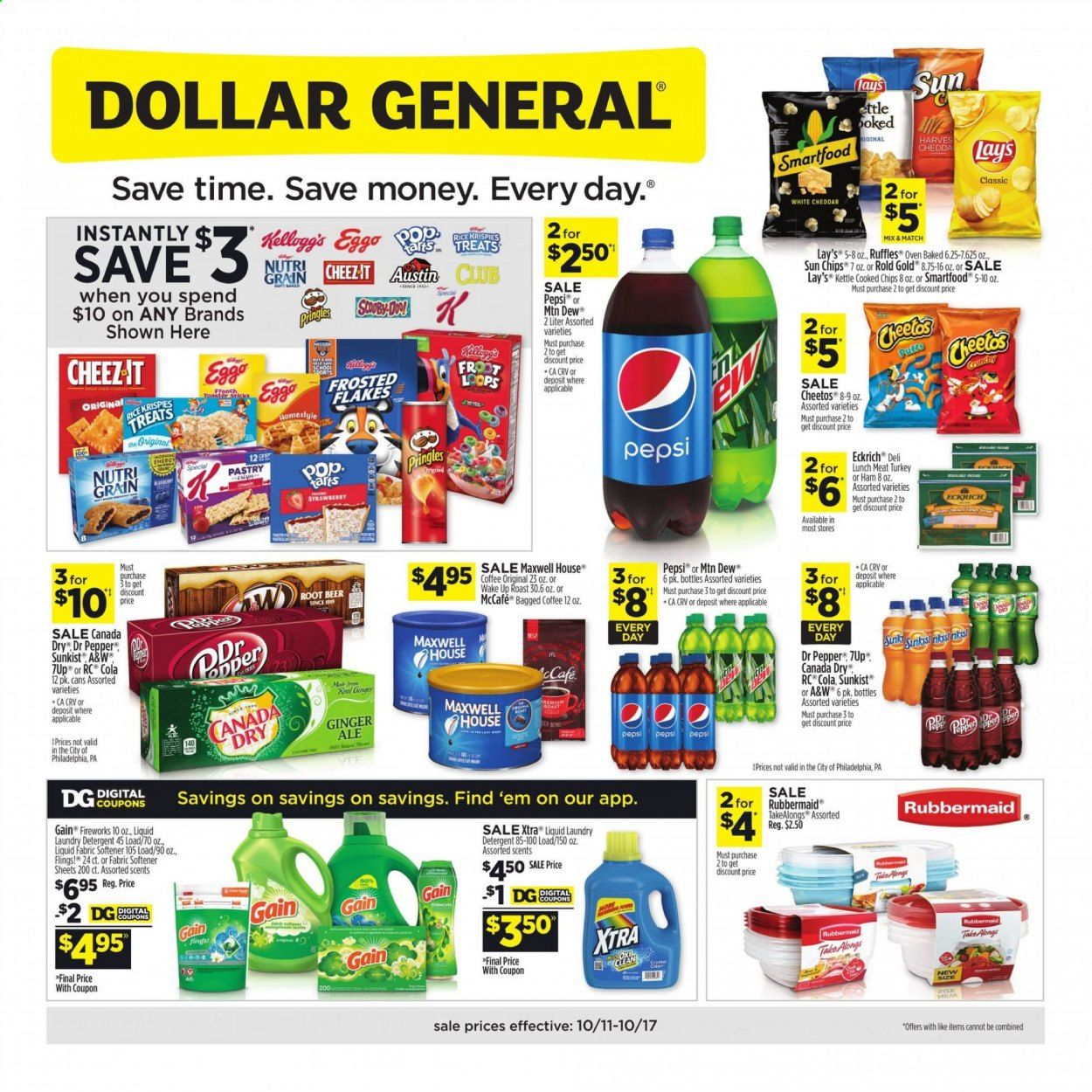 Dollar General (GA, IA, LA, MI, MN, NM, NY, OH, OK) Weekly Ad Flyer October 11 to October 17