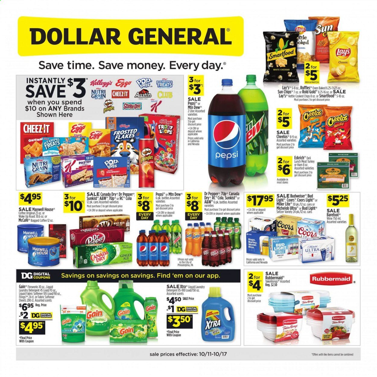 Dollar General (CA, NV) Weekly Ad Flyer October 11 to October 17