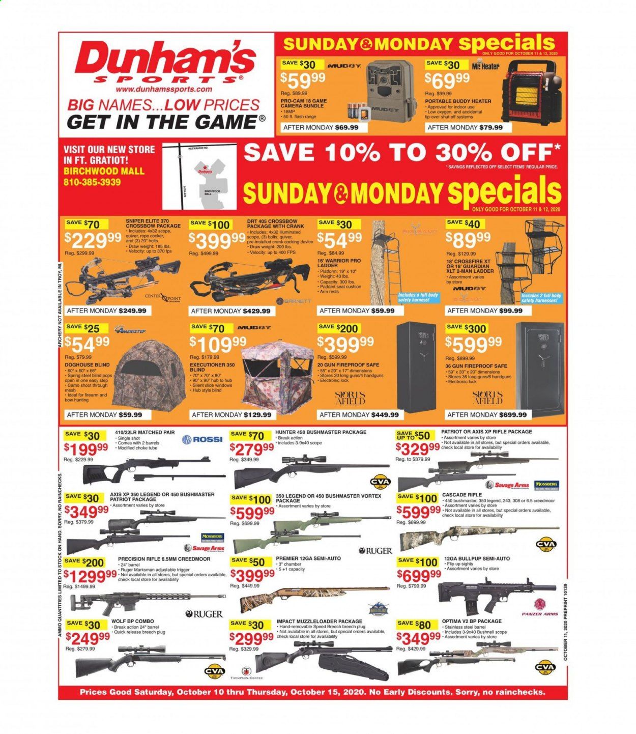 Dunham's Sports (MI) Weekly Ad Flyer October 10 to October 15
