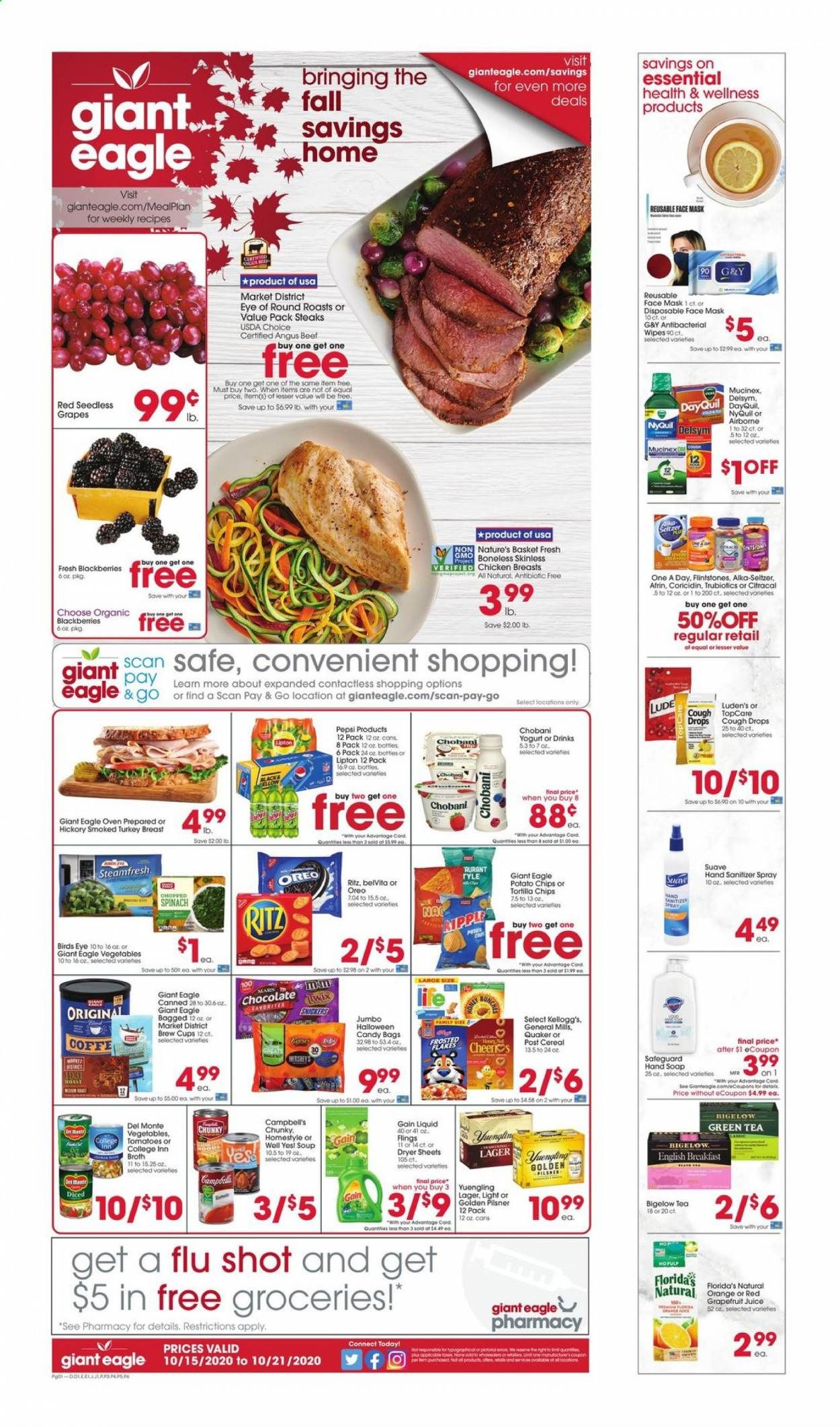 Giant Eagle (IN, MD, OH, PA, WV) Weekly Ad Flyer October 15 to October 21