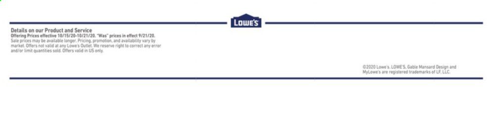 Lowe's Weekly Ad Flyer October 15 to October 21