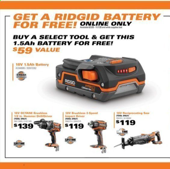 The Home Depot Weekly Ad Flyer September 1 to November 1