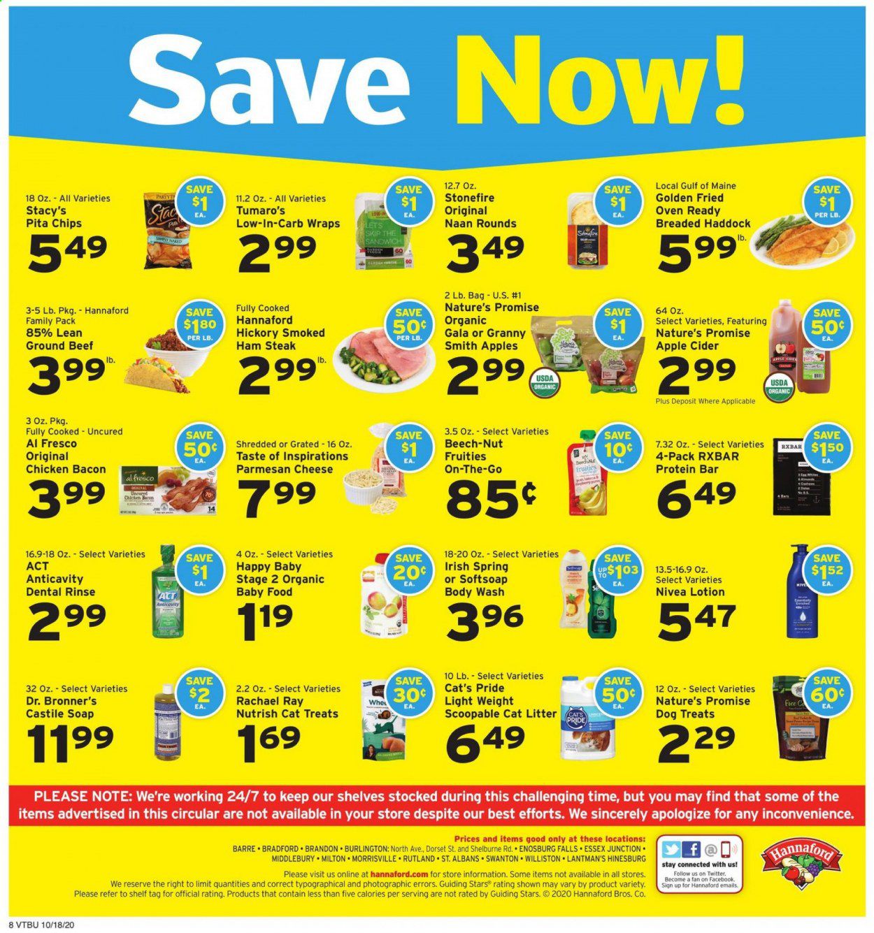 Hannaford (VT) Weekly Ad Flyer October 18 to October 24