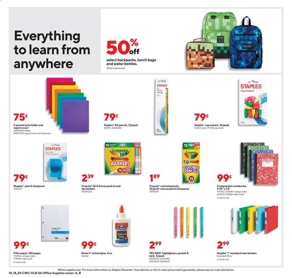 Staples Weekly Ad Flyer October 18 to October 24