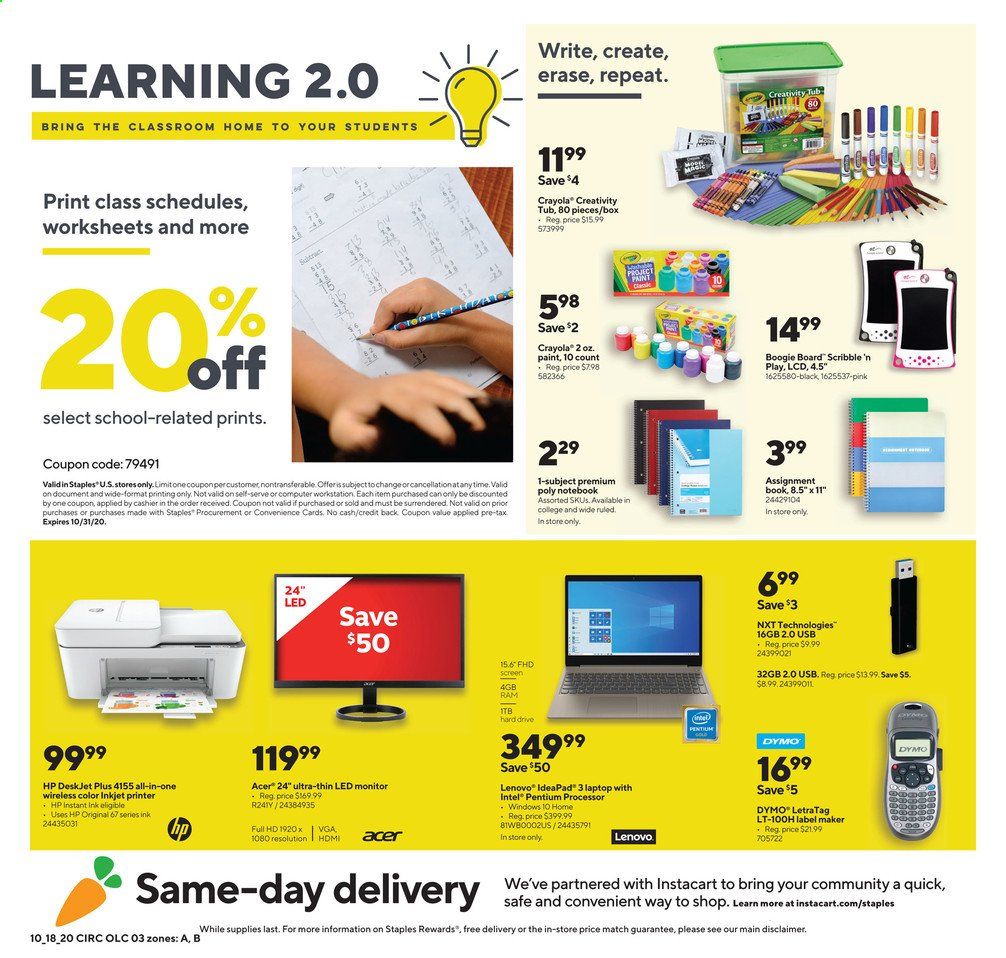 Staples Weekly Ad Flyer October 18 to October 24