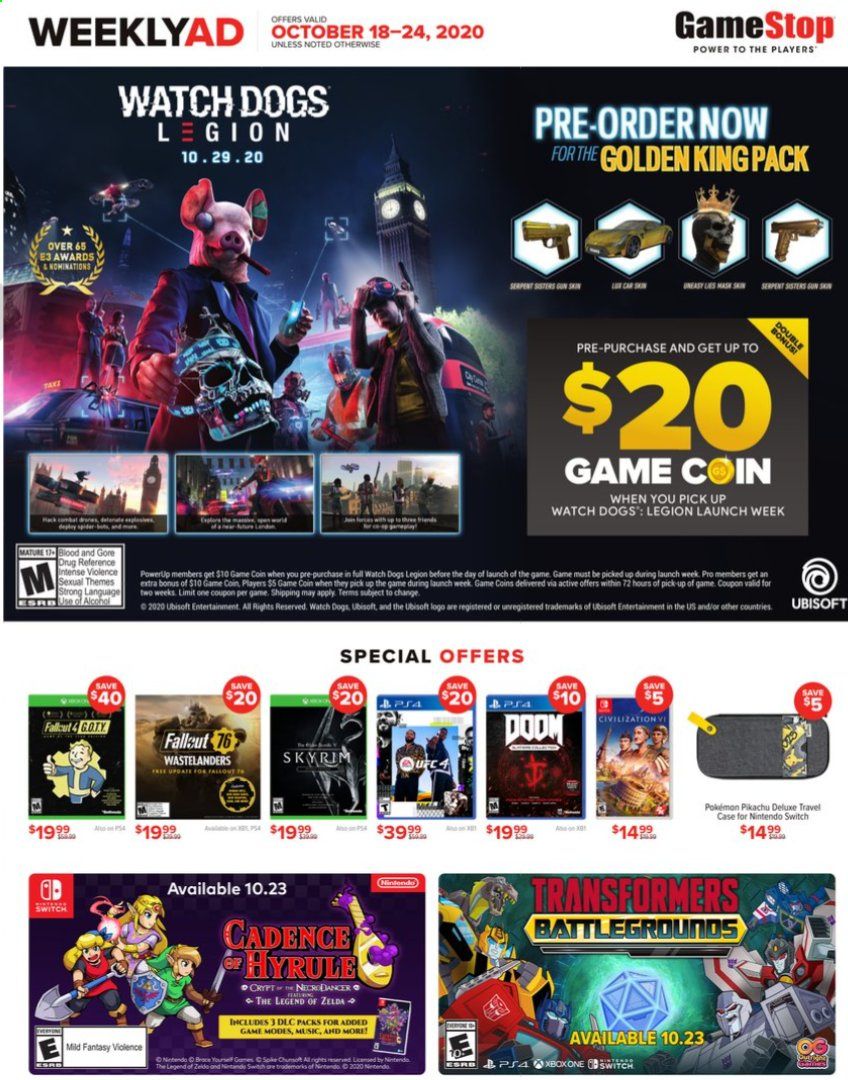 GameStop Weekly Ad Flyer October 18 to October 24