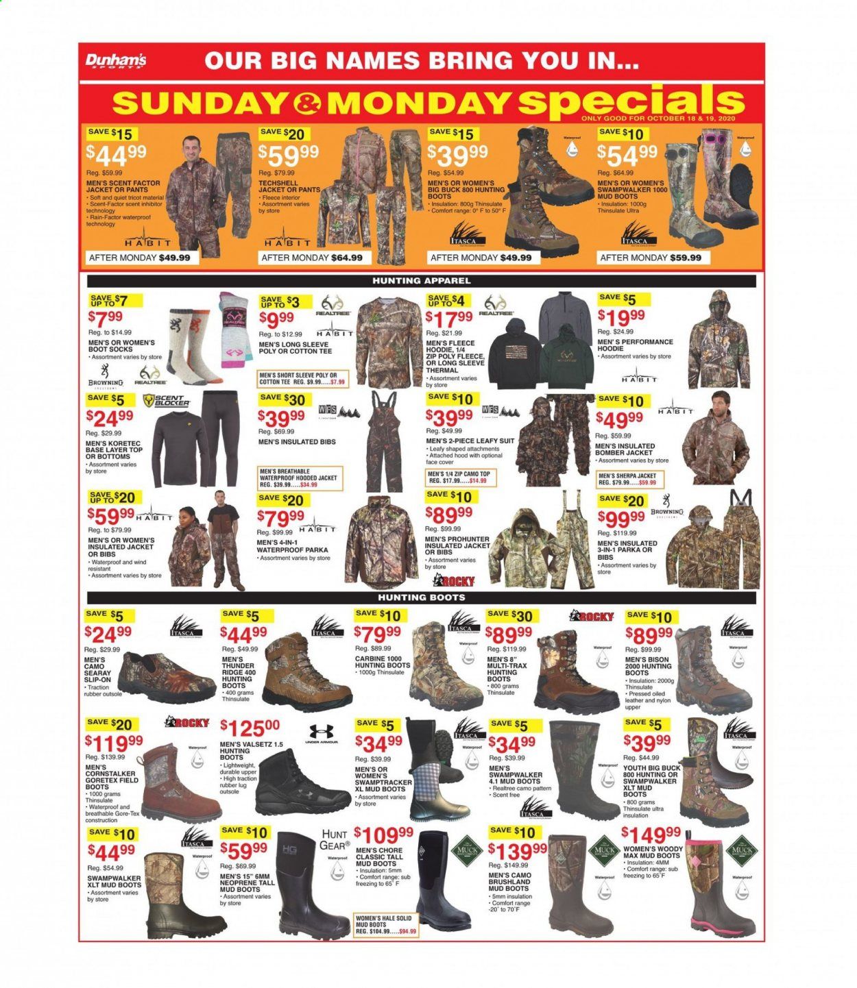 Dunham's Sports Weekly Ad Flyer October 17 to October 22