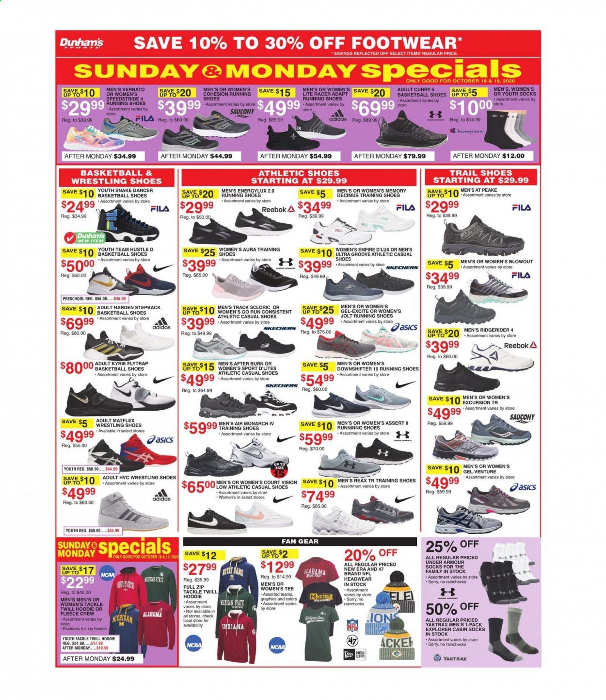 Dunham's Sports Weekly Ad Flyer October 17 to October 22