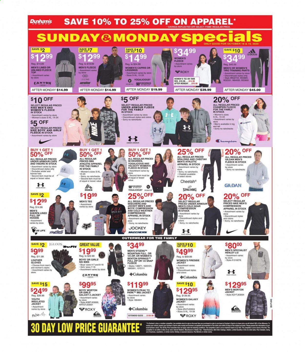 Dunham's Sports Weekly Ad Flyer October 17 to October 22