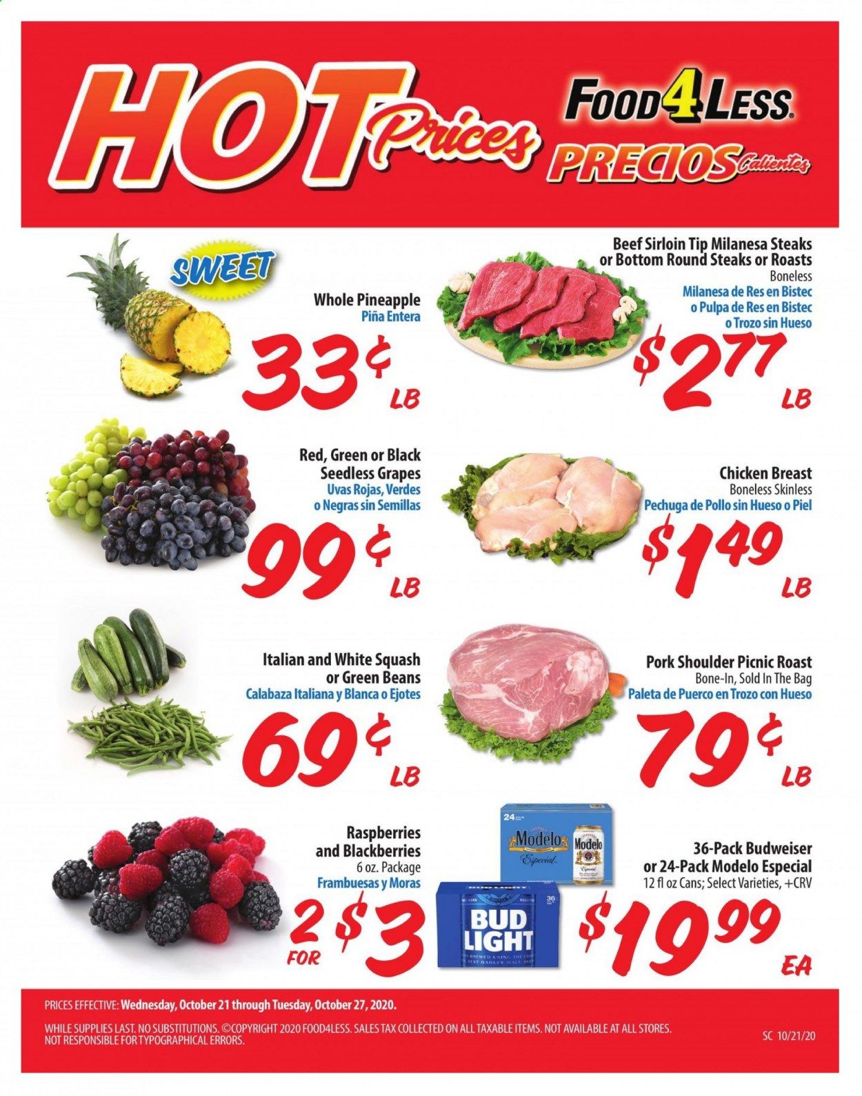 Food 4 Less (CA) Weekly Ad Flyer October 21 to October 27