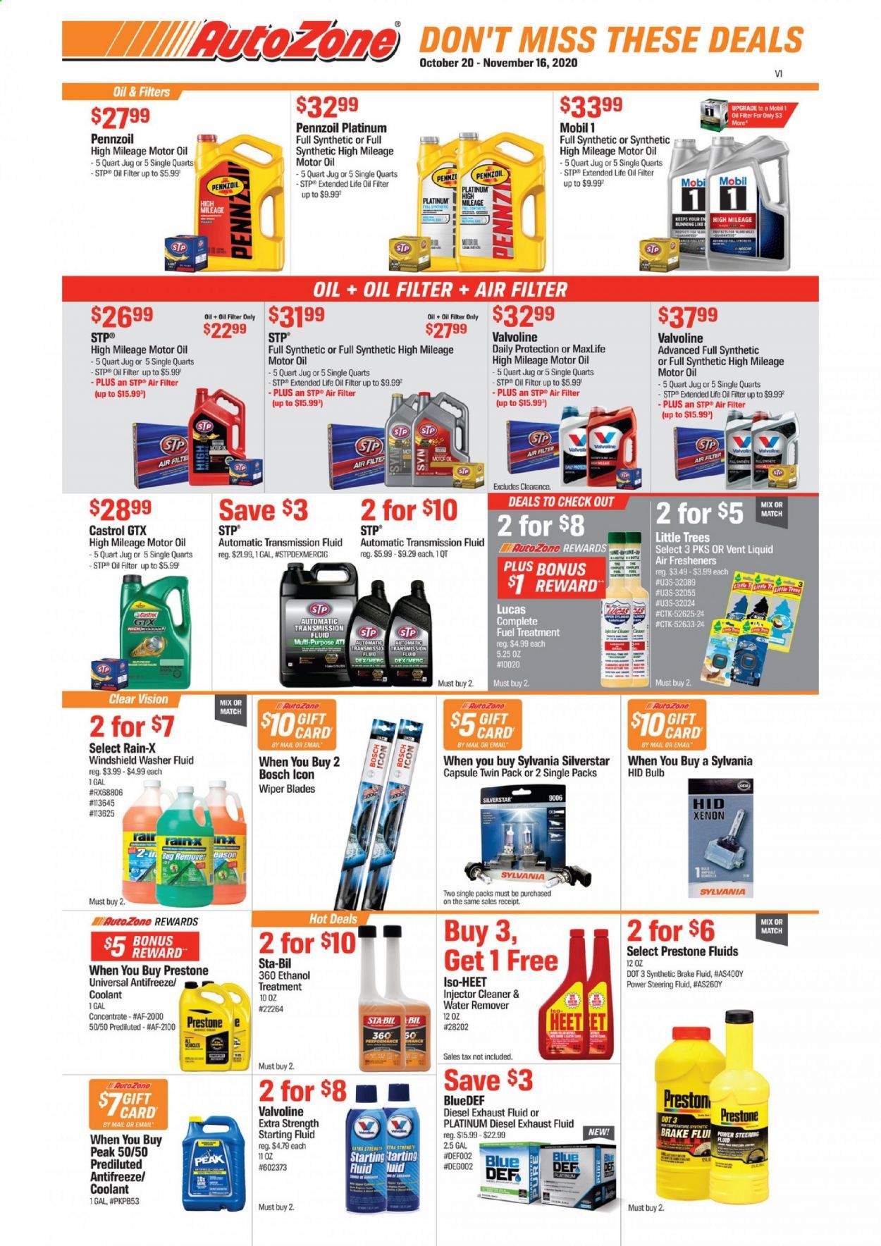 Autozone Weekly Ad Flyer October 20 to November 16
