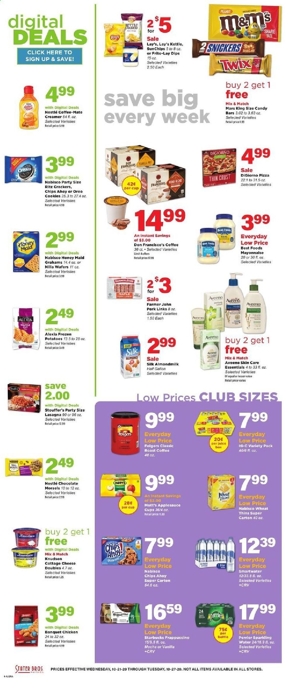 Stater Bros. Weekly Ad Flyer October 21 to October 27