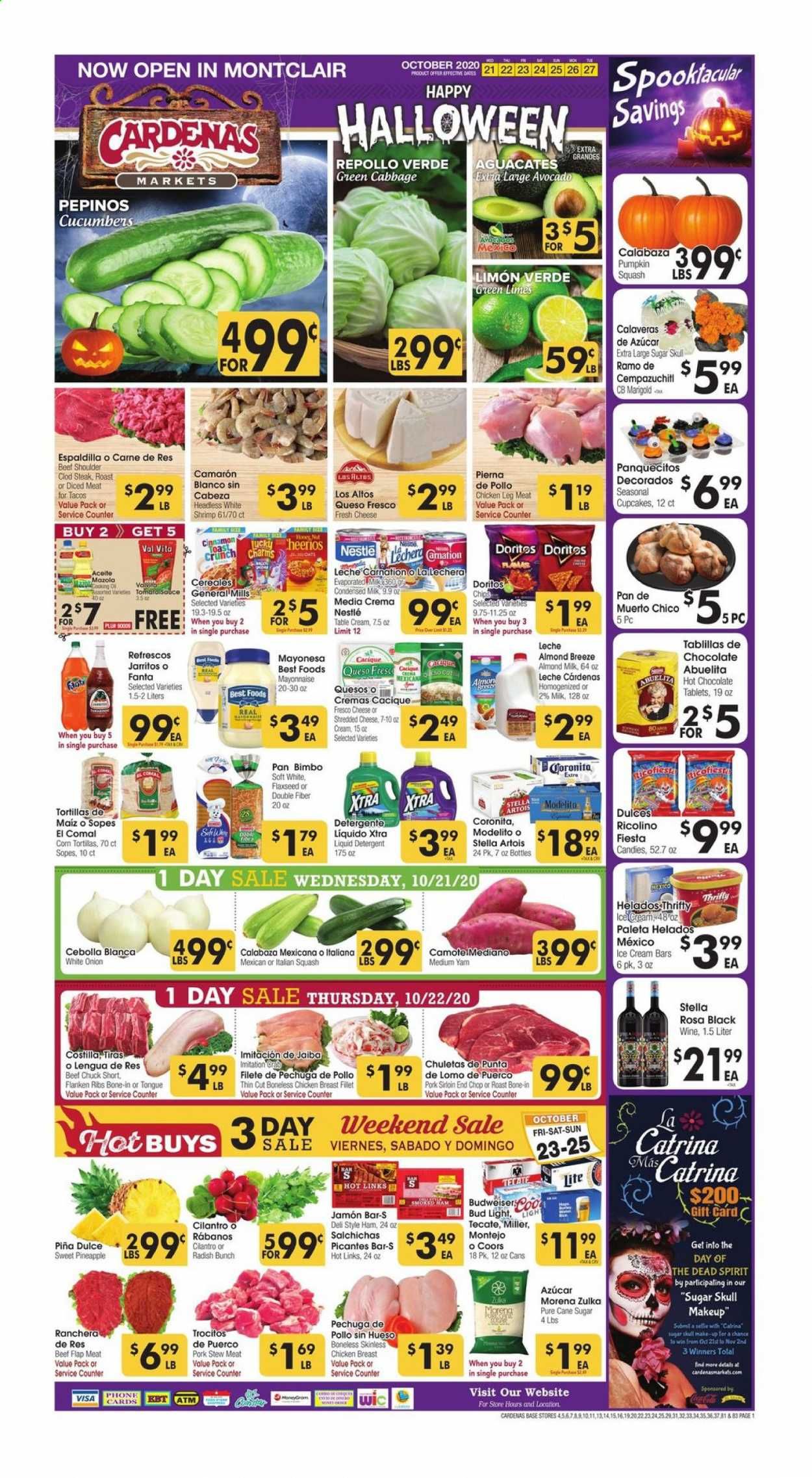 Cardenas (CA, NV) Weekly Ad Flyer October 21 to October 27