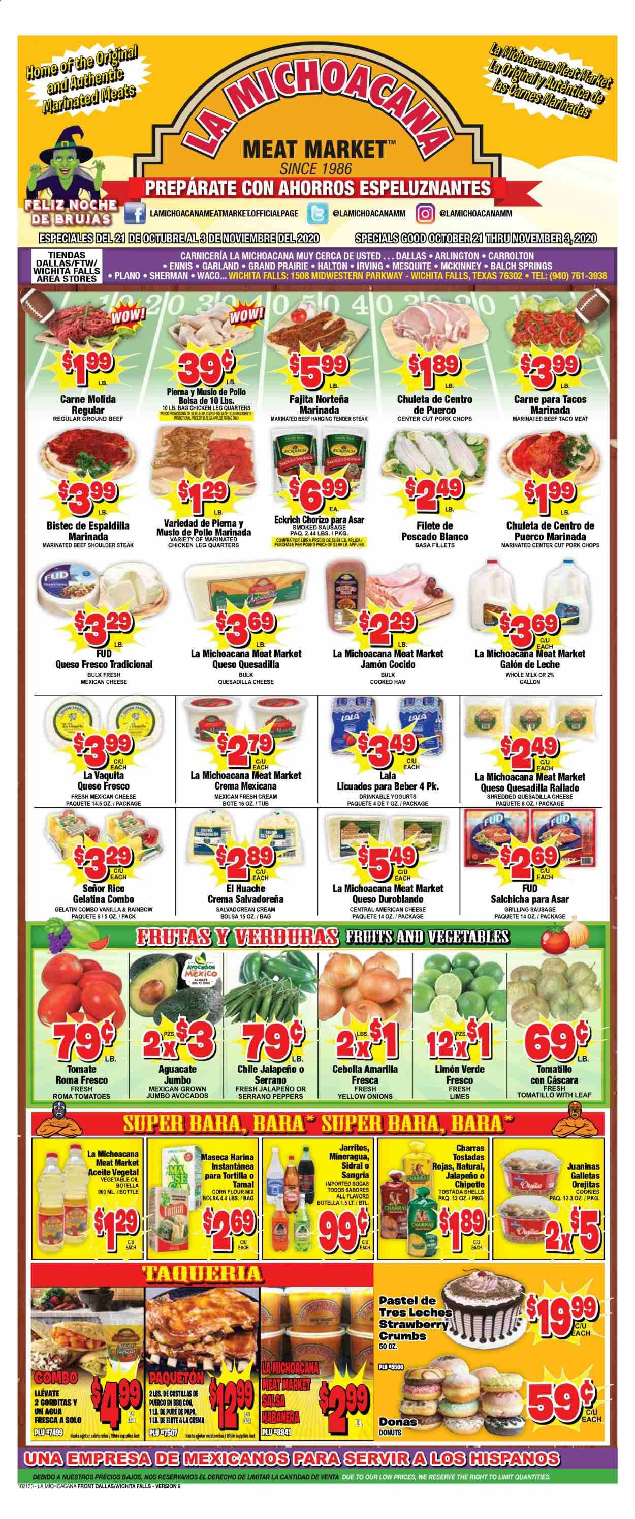 La Michoacana Meat Market (OK, TX) Weekly Ad Flyer October 21 to November 3