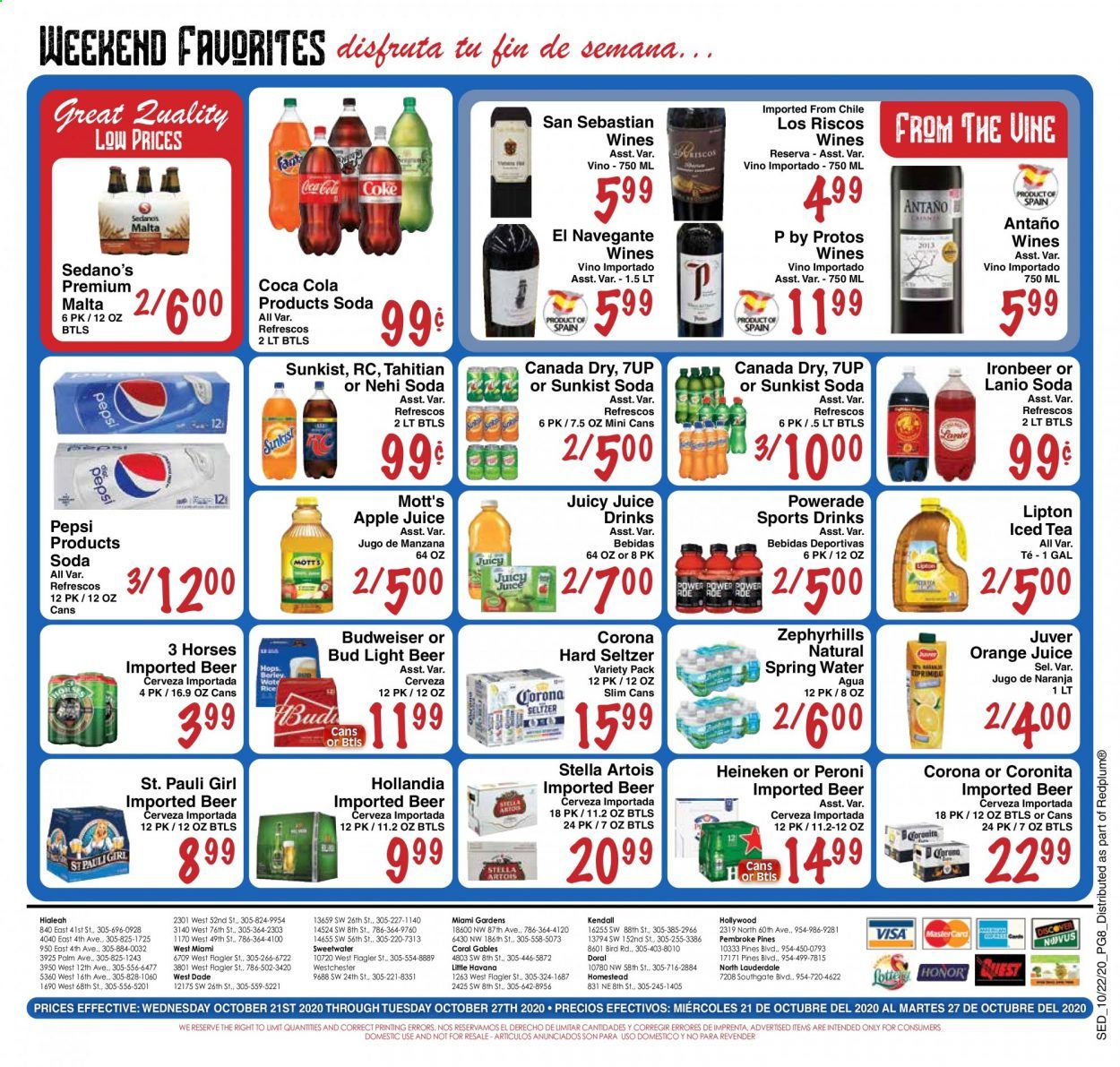 Sedano's (FL) Weekly Ad Flyer October 21 to October 27