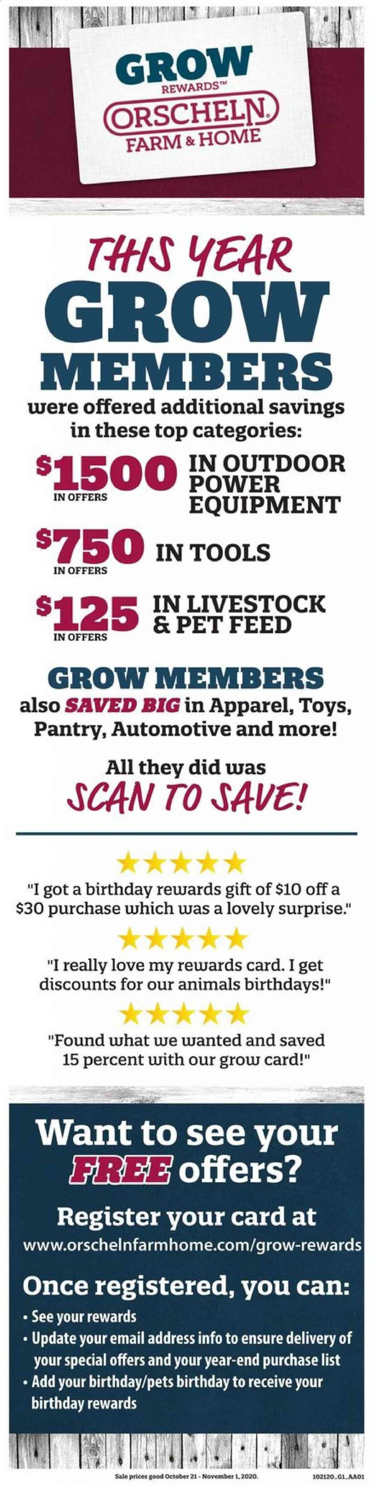 Orscheln Farm and Home Weekly Ad Flyer October 21 to November 1