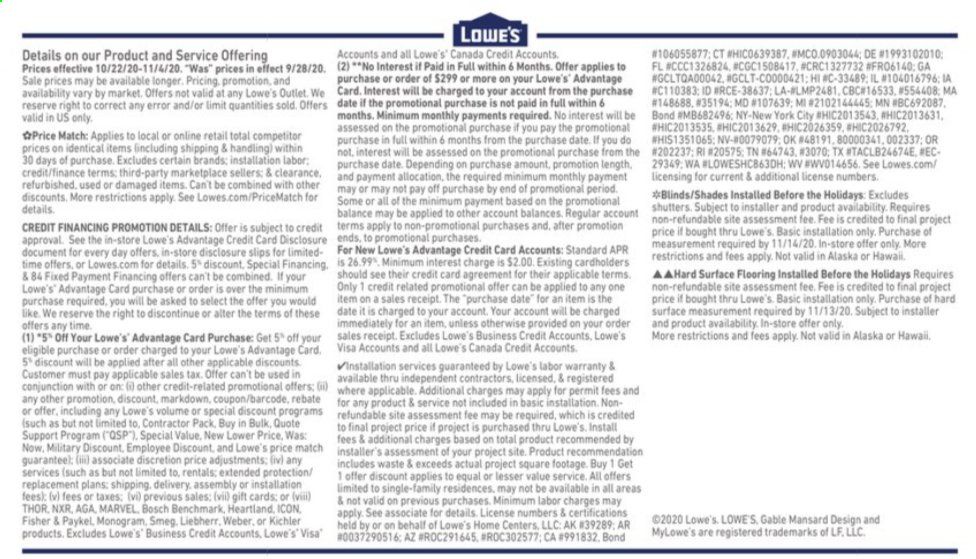 Lowe's Weekly Ad Flyer October 22 to November 4