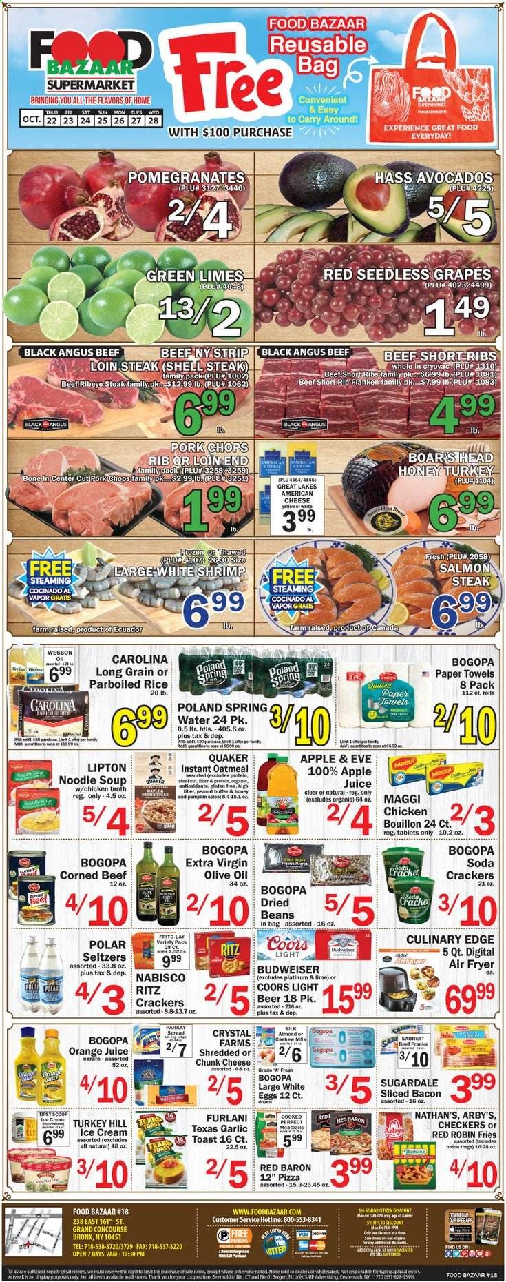 Food Bazaar (CT, NJ, NY) Weekly Ad Flyer October 22 to October 28