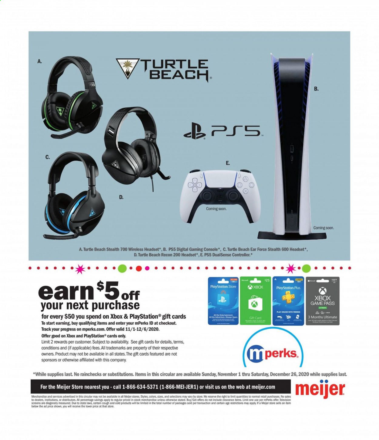 Meijer (IL, IN, KY, MI, OH, WI) Weekly Ad Flyer November 1 to December 26