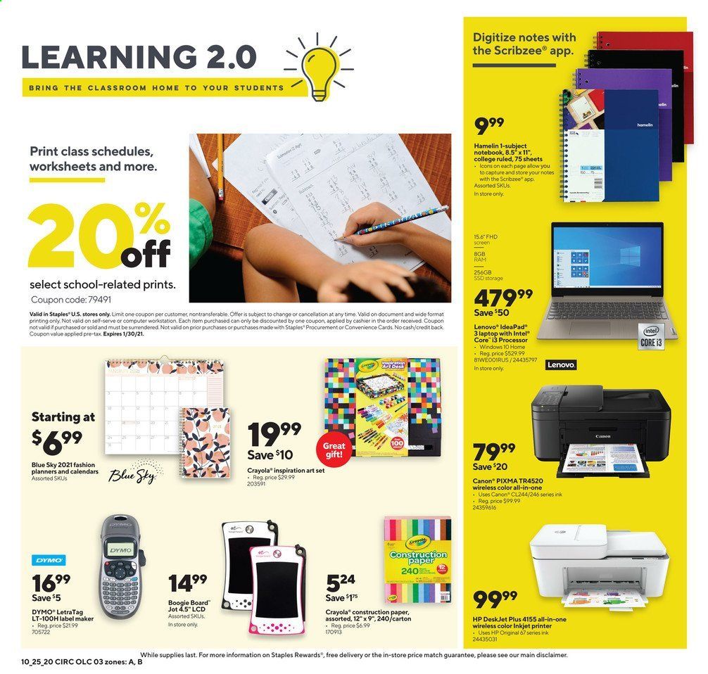 Staples Weekly Ad Flyer October 25 to October 31