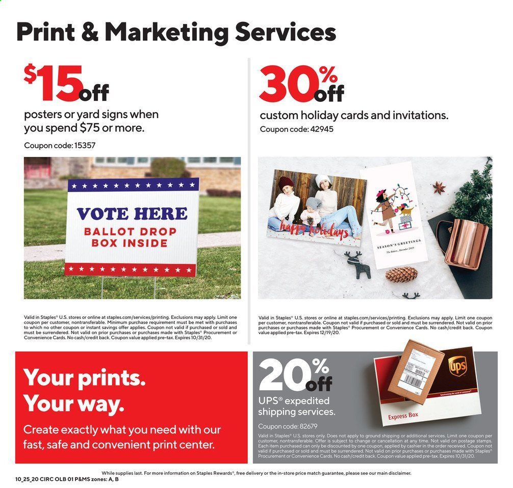 Staples Weekly Ad Flyer October 25 to October 31