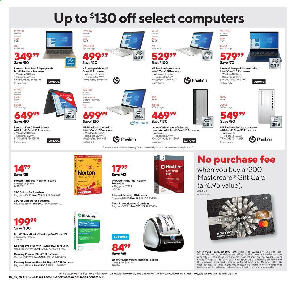 Staples Weekly Ad Flyer October 25 to October 31