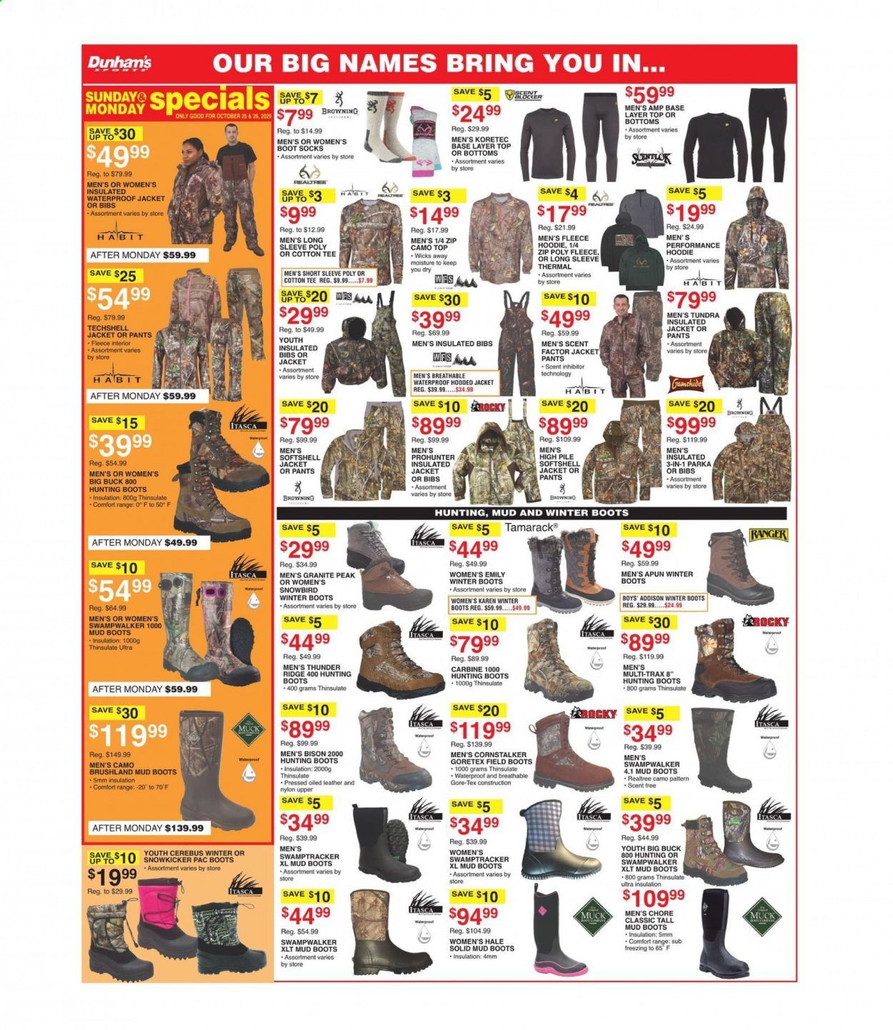 Dunham's Sports (IN) Weekly Ad Flyer October 24 to October 29
