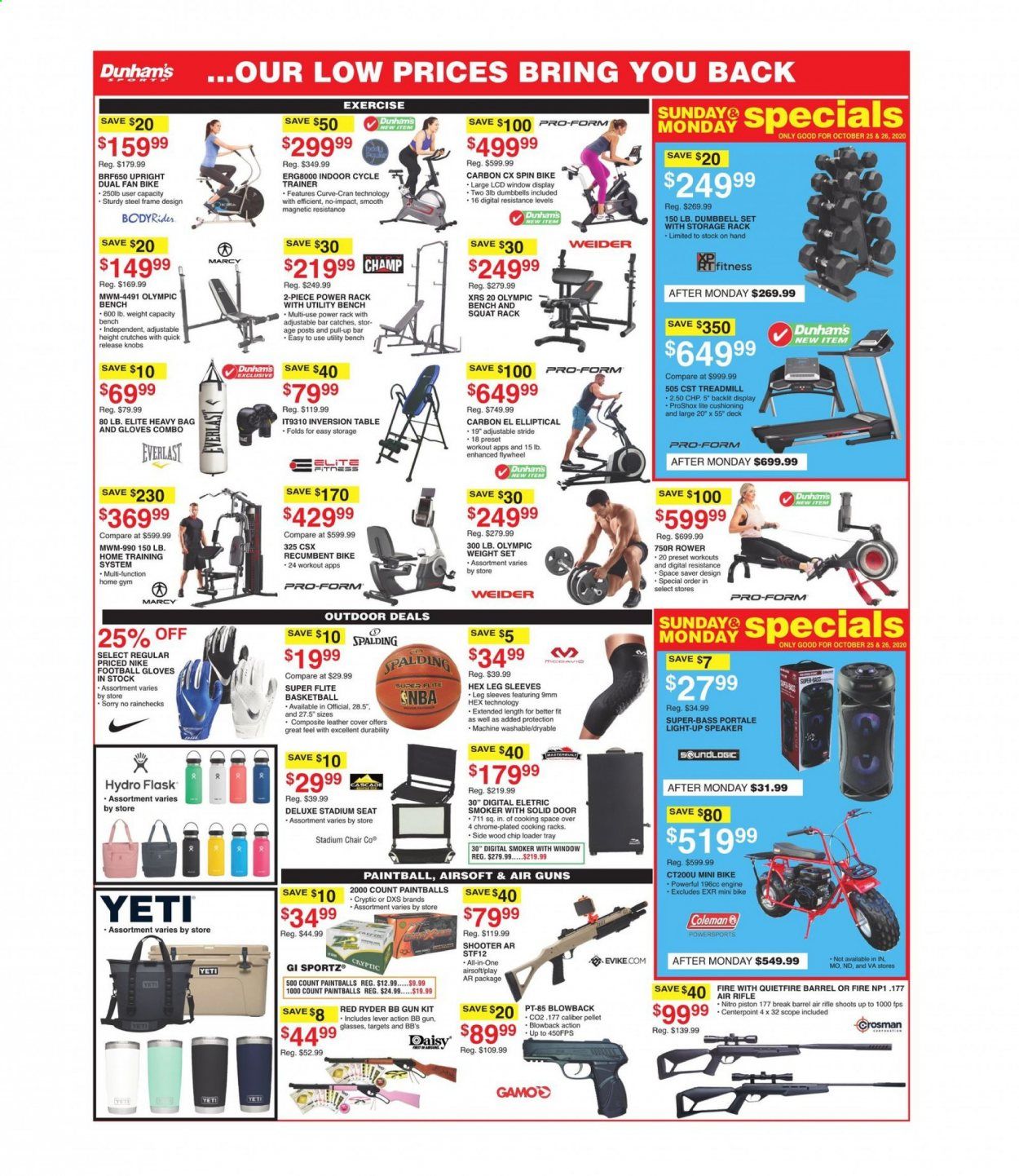 Dunham's Sports (IN) Weekly Ad Flyer October 24 to October 29