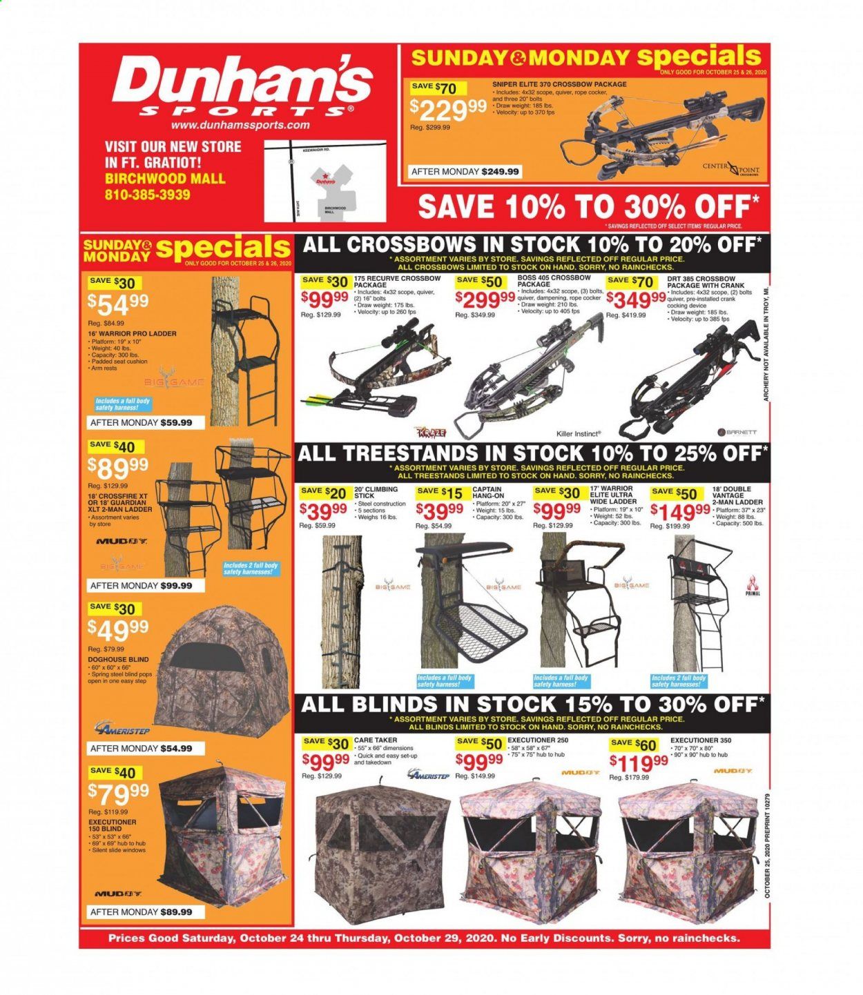 Dunham's Sports (MI) Weekly Ad Flyer October 24 to October 29