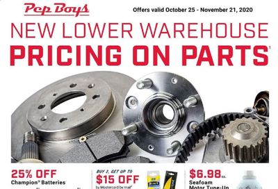 Pep Boys Weekly Ad Flyer October 25 to November 21