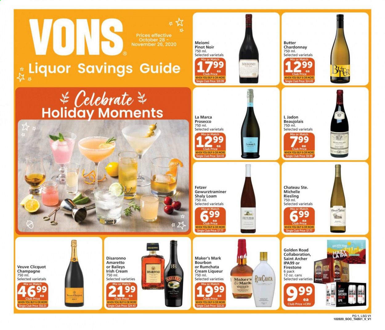 Vons (CA, NV) Weekly Ad Flyer October 28 to November 26