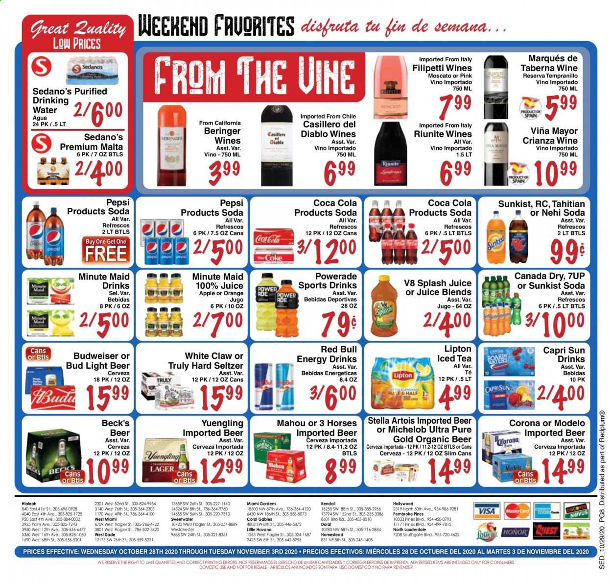 Sedano's (FL) Weekly Ad Flyer October 28 to November 3