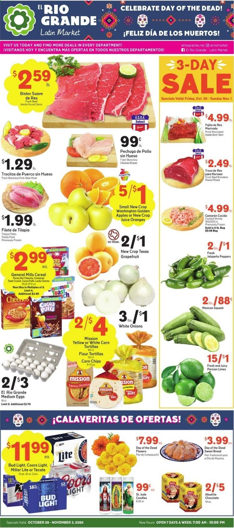El Rio Grande (10, 21, 25, 30, 34, 53, 90) Weekly Ad Flyer October 28 to November 3